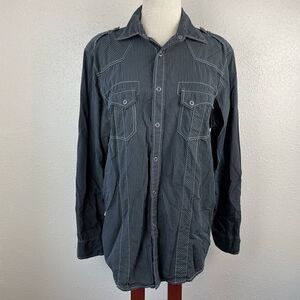 INC International Concepts Button/Snap Down Shirt Size L EUC